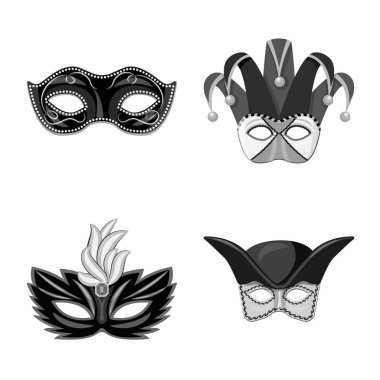 Venezia ve festival simge vektör çizimi. Venezia ve kutlama hisse senedi simgesi için web topluluğu.