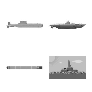 Ordu ve derin işareti vektör tasarımı. Ordu ve nükleer hisse senedi vektör çizim koleksiyonu.