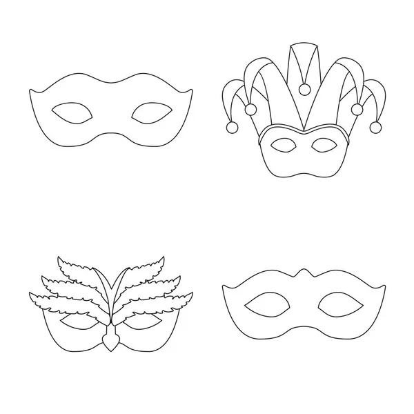 Geïsoleerde object van maskerade en mysterie icoon. Collectie maskerade of festival voorraad vectorillustratie. — Stockvector