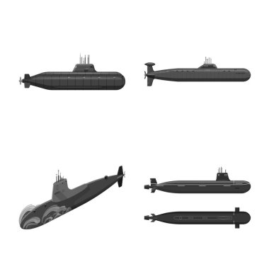 Ordu ve derin logo vektör çizimi. Ordu ve web için nükleer hisse senedi simgesi toplama.