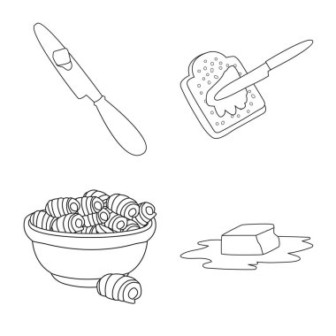 Margarin ve kolesterol işareti yalıtılmış nesne. Margarin ve madde stok vektör çizim seti.