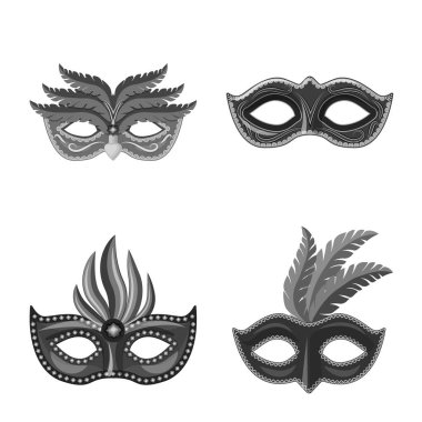 Venezia ve festival işareti vektör tasarımı. Hisse senedi için Venezia ve kutlama vektör simge kümesi.