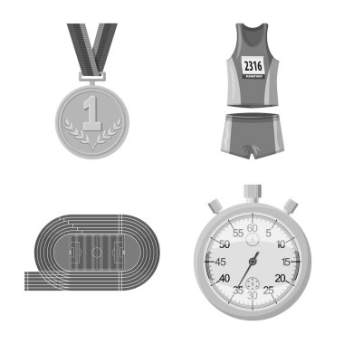 Başarı ve maraton işareti vektör Illustration. Web için başarı ve kazanan hisse senedi simgesi kümesi.