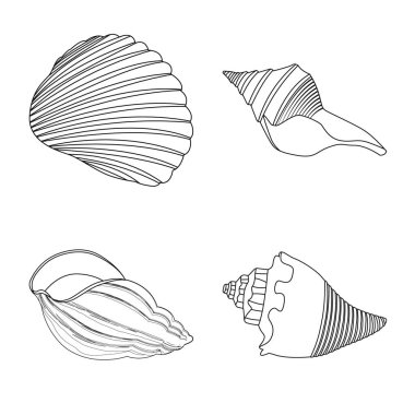 Egzotik ve deniz ürünleri simge vektör Illustration. Web için egzotik ve su hisse senedi simgesi kümesi.