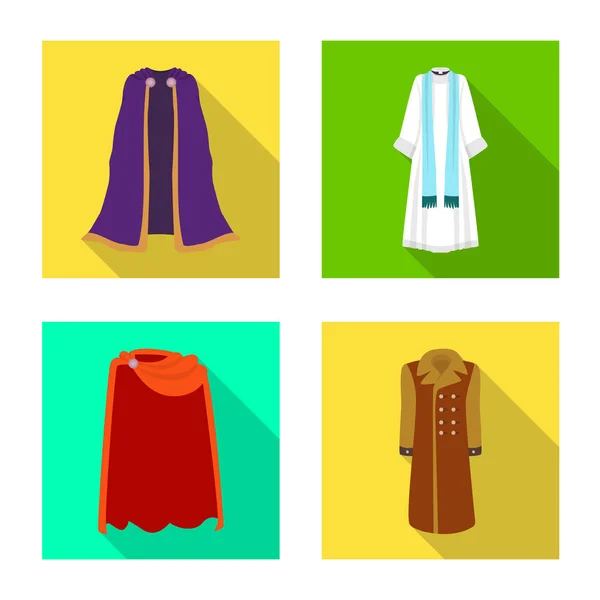 Objeto aislado de material e icono de la ropa. Conjunto de material y prendas de vestir símbolo de tela . — Vector de stock