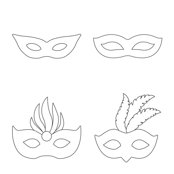 Objeto isolado de mascarada e signo misterioso. Conjunto de mascarada e símbolo de estoque de festival para web . — Vetor de Stock