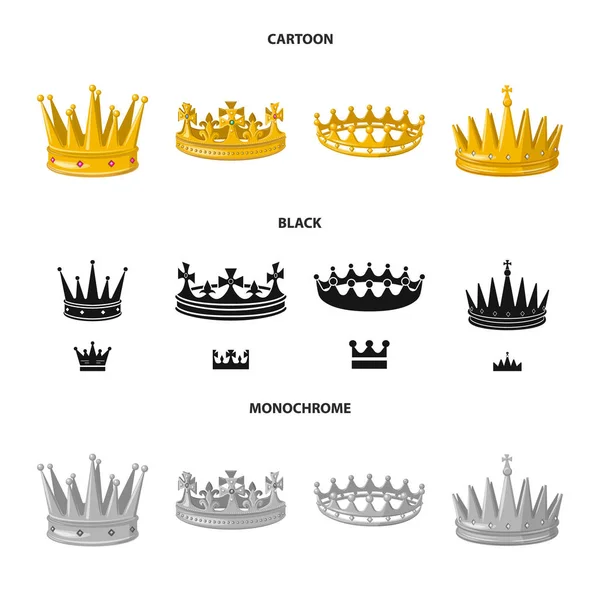 Isolerade objekt av medeltida och adeln symbol. Samling av medeltida och monarkin vektor ikon för lager. — Stock vektor