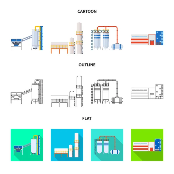 Illustration vectorielle du symbole de production et de structure. Collecte d'illustration vectorielle de stock de production et de technologie . — Image vectorielle