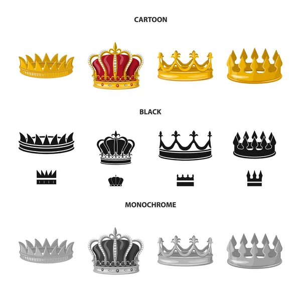 Vektorillustration av medeltida och adeln logotyp. Uppsättning av medeltida och monarkin aktiesymbol för webben. — Stock vektor