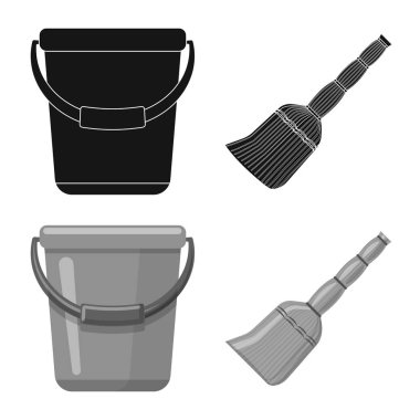 Temizlik ve servis simge yalıtılmış nesne. Temizlik ve ev hisse senedi simgesi için web topluluğu.