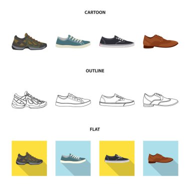 Ayakkabı ve ayakkabı logo yalıtılmış nesne. Hisse senedi için ayakkabı ve ayak vektör simge topluluğu.