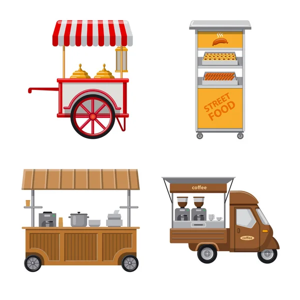 Vectorillustratie van markt en exterieur pictogram. Collectie van markt en voedsel voorraad symbool voor web. — Stockvector