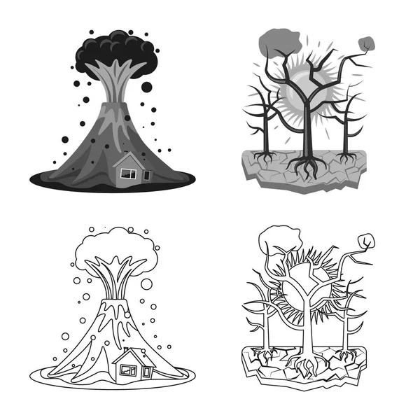 Illustration vectorielle du symbole naturel et de catastrophe. Ensemble d'illustration vectorielle de stock naturel et de risque . — Image vectorielle