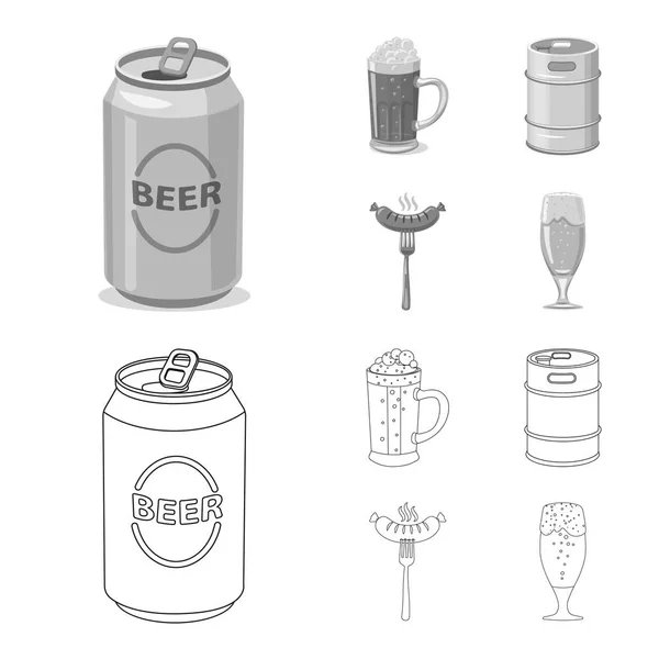 Diseño vectorial de pub y bar signo. Conjunto de pub y vector interior icono para stock . — Vector de stock