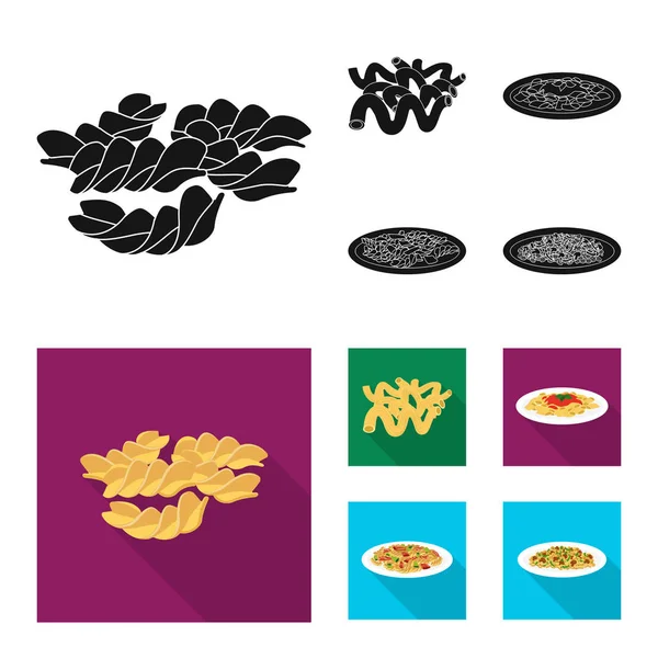 Ilustración vectorial del logotipo de pasta y carbohidratos. Conjunto de pasta y macarrones vector de stock ilustración . — Vector de stock