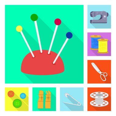 El sanatları ve el sanatları logo vektör tasarımı. Web için craft ve endüstri hisse senedi simgesi kümesi.