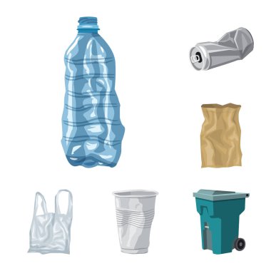 Vektör Illustration çevre ve atık sembolü. Çevre ve ekoloji stok vektör illüstrasyon koleksiyonu.