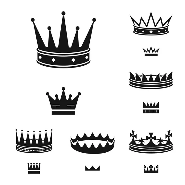 Isoliertes Objekt des Königs und majestätisches Logo. Set von König und Goldaktienvektor Illustration. — Stockvektor