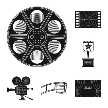 Oturum ve simge görüntüleme yalıtılmış nesne. Hisse senedi için oturum ve tiyatro vektör simge topluluğu.