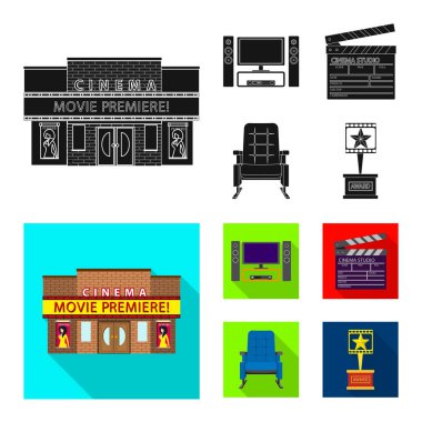 Televizyon ve filme simge vektör tasarımı. Televizyon ve hisse senedi vektör çizim ile ilgilenen.