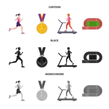 Spor ve kazanan logo vektör tasarımı. Spor ve fitness hisse senedi simgesi web için kümesi.