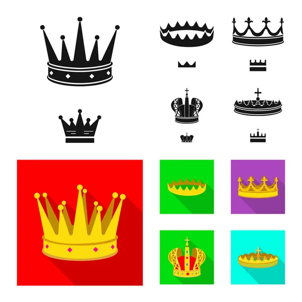 Изолированный объект средневекового и благородного символа. Коллекция векторных иллюстраций средневековья и монархии . — стоковый вектор
