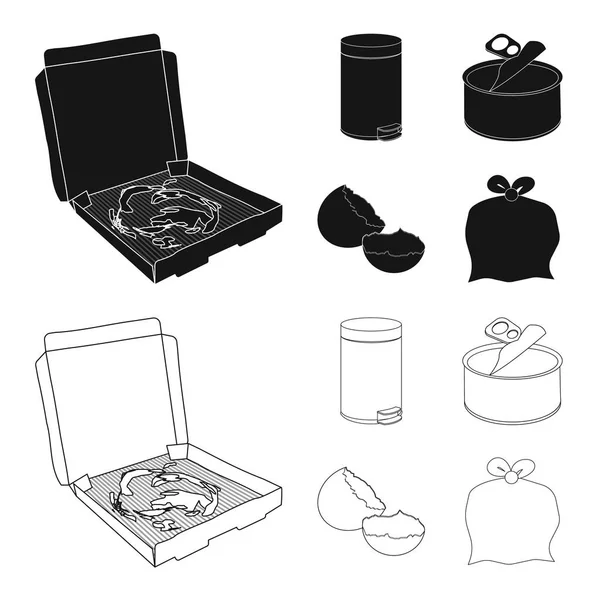 Ilustración vectorial del símbolo de volcado y clasificación. Colección de volcado y basura icono de vector para stock . — Vector de stock