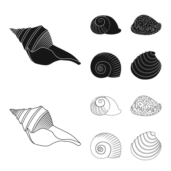Vectorillustratie van dier en decoratie logo. Set van dier en Oceaan voorraad vectorillustratie. — Stockvector