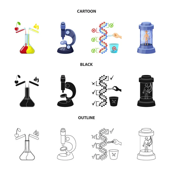 Projeto vetorial de teste e símbolo sintético. Conjunto de ensaio e ilustração do vetor de estoque laboratorial . —  Vetores de Stock