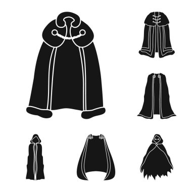 Kumaş ve giysi logosu vektör Illustration. Kumaş ve kıyafet stok vektör çizim seti.
