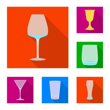 İçecekler ve restoran sembolü vektör Illustration. İçecek ve kutlama stok vektör illüstrasyon seti.