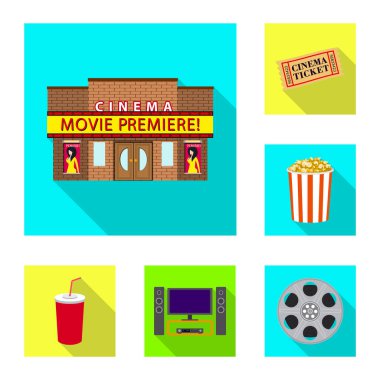 Televizyon ve filme logo vektör tasarımı. Televizyon ve web için hisse senedi simgesi ile ilgilenen.