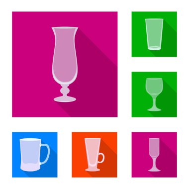 İçecekler ve restoran işareti izole nesne. İçecek ve kutlama stok vektör illüstrasyon seti.