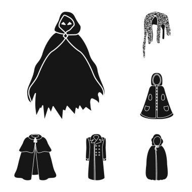 Kumaş ve giysi logosu vektör tasarımı. Set kumaş ve giysi vektör simgesi stok için.