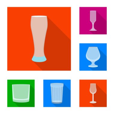 İçecekler ve restoran işareti izole nesne. Web için içecek ve kutlama stok sembolü seti.