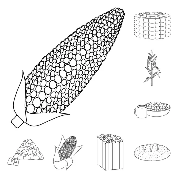 Απεικόνιση διανυσματικού σήματος του λογότυπου αγροκτήματος και καλλιέργειας. Συλλογή του συμβόλου του αγροκτήματος και του διατροφικό απόθεμα για Web. — Διανυσματικό Αρχείο