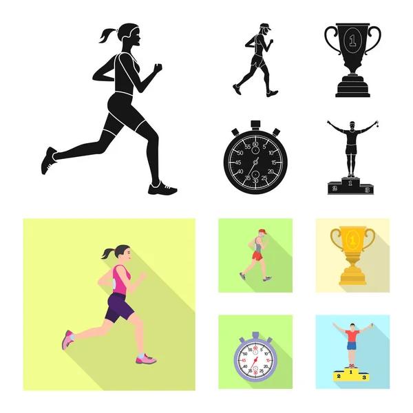 Diseño vectorial del deporte y el icono ganador. Colección de deporte y fitness símbolo de stock para la web . — Vector de stock