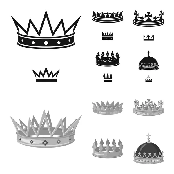 Ilustração vetorial do signo medieval e da nobreza. Conjunto de medieval e monarquia símbolo de estoque para web . — Vetor de Stock