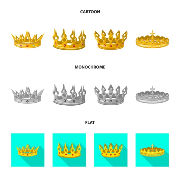 Ilustração vetorial do signo medieval e da nobreza. Coleção de medieval e monarquia símbolo de estoque para web . — Vetor de Stock