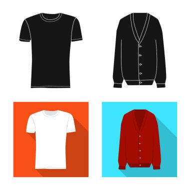 Adam ve giyim sembolü yalıtılmış nesne. Adam ve giyim hisse senedi vektör çizim topluluğu.