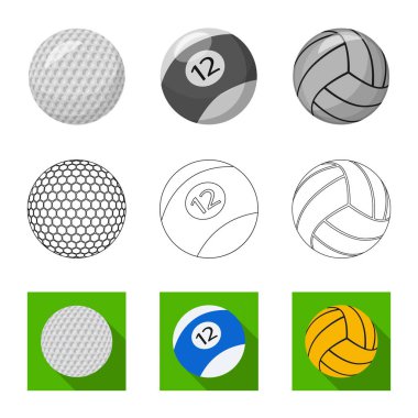 Spor ve top logo vektör tasarımı. Spor ve spor stok vektör çizim koleksiyonu.