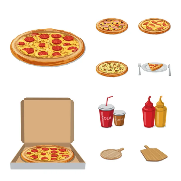 Vector design of pizza and food sign. Collection of pizza and italy vector icon for stock. — Stock Vector