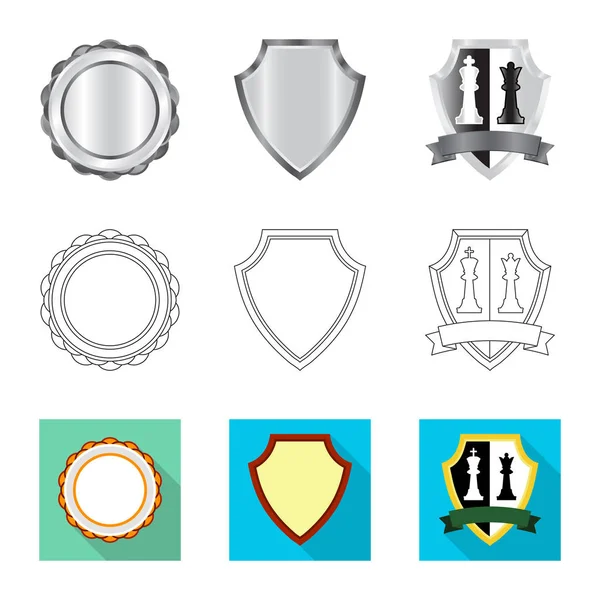 Illustration vectorielle de l'emblème et du symbole du badge. Collection d'emblème et d'autocollants symbole de stock pour le web . — Image vectorielle