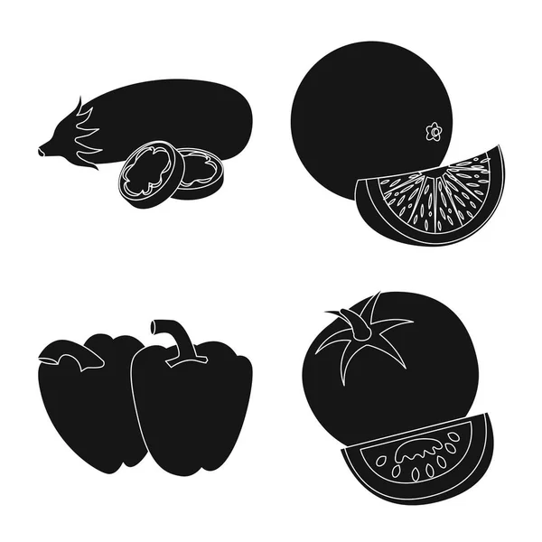 Illustration vectorielle du logo des légumes et fruits. Collection d'illustrations vectorielles de légumes et de bouillon végétarien . — Image vectorielle