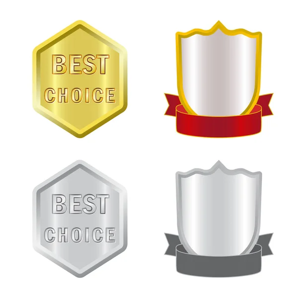 Vector ontwerp van het embleem en badge logo. Collectie van embleem en sticker aandelensymbool voor web. — Stockvector