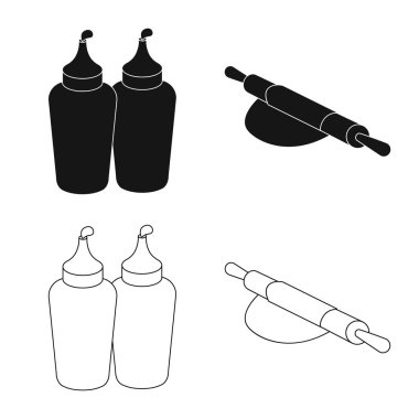 Pizza ve gıda logo vektör tasarımı. Pizza kümesi ve hisse senedi için İtalya vektör simgesi.