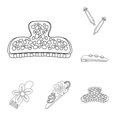 Kuaförlük ve hairclip simgesi yalıtılmış nesne. Kuaförlük ve aksesuarları koleksiyonu stok web simgesi.