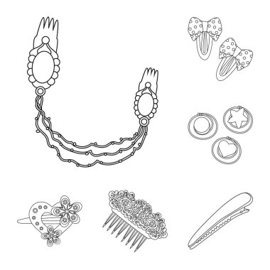 Kuaförlük ve hairclip sembolü yalıtılmış nesne. Kuaförlük ve aksesuarları koleksiyonu stok web simgesi.