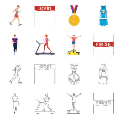 Spor ve kazanan logo yalıtılmış nesne. Spor ve fitness hisse senedi vektör çizim topluluğu.