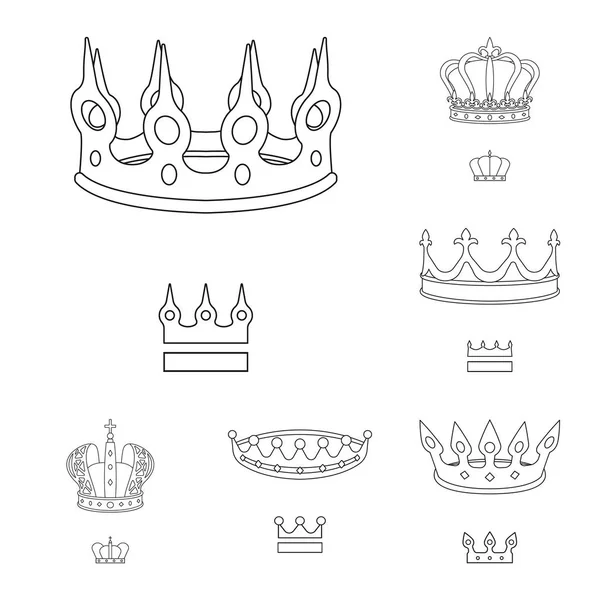 Isolated object of queen and heraldic icon. Set of queen and vip stock symbol for web. — Stock Vector